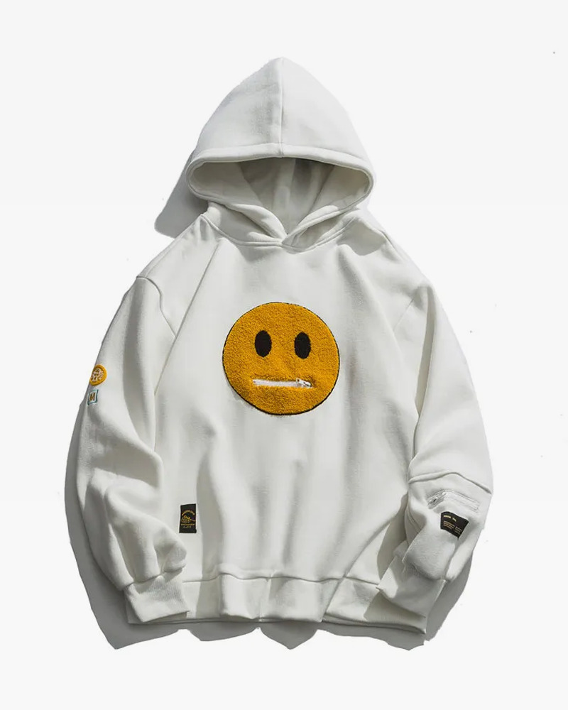 Y2K Smiley Hoodie - Retro 90s Grunge, Pastel Goth, Summer Y2K Outfits, Popstar Vibes