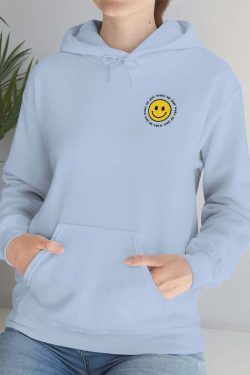 Y2K Smiley Just Woke Up Hoodie Sweatshirt - Retro 90s Grunge, Y2K Summer & Party Outfits