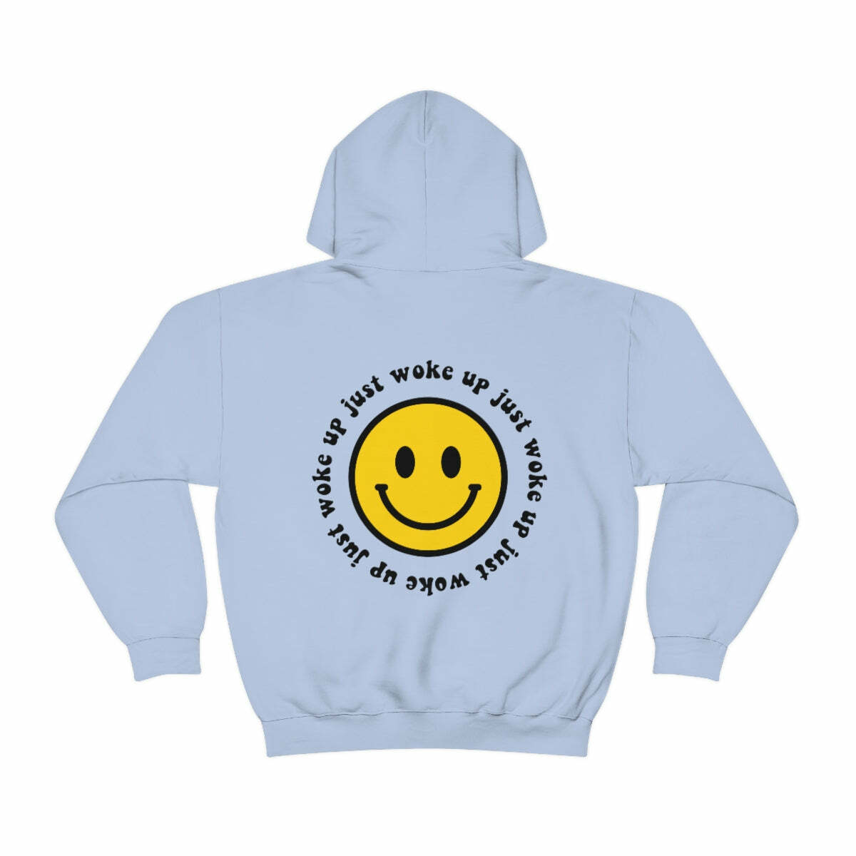 Y2K Smiley Just Woke Up Hoodie Sweatshirt - Retro 90s Grunge, Y2K Summer & Party Outfits