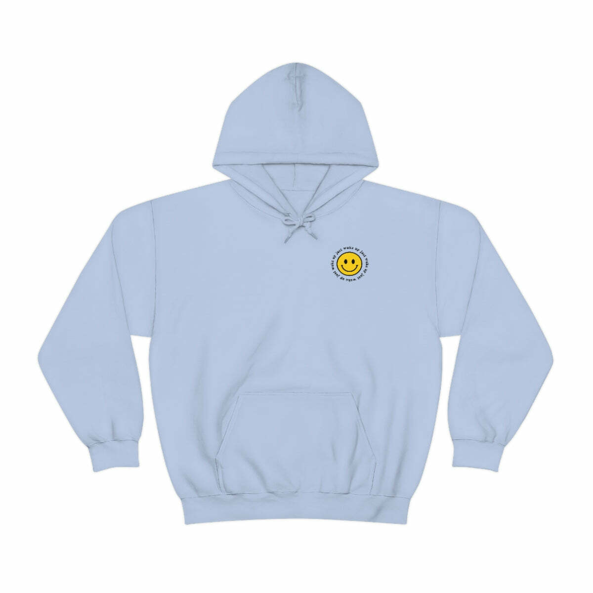 Y2K Smiley Just Woke Up Hoodie Sweatshirt - Retro 90s Grunge, Y2K Summer & Party Outfits