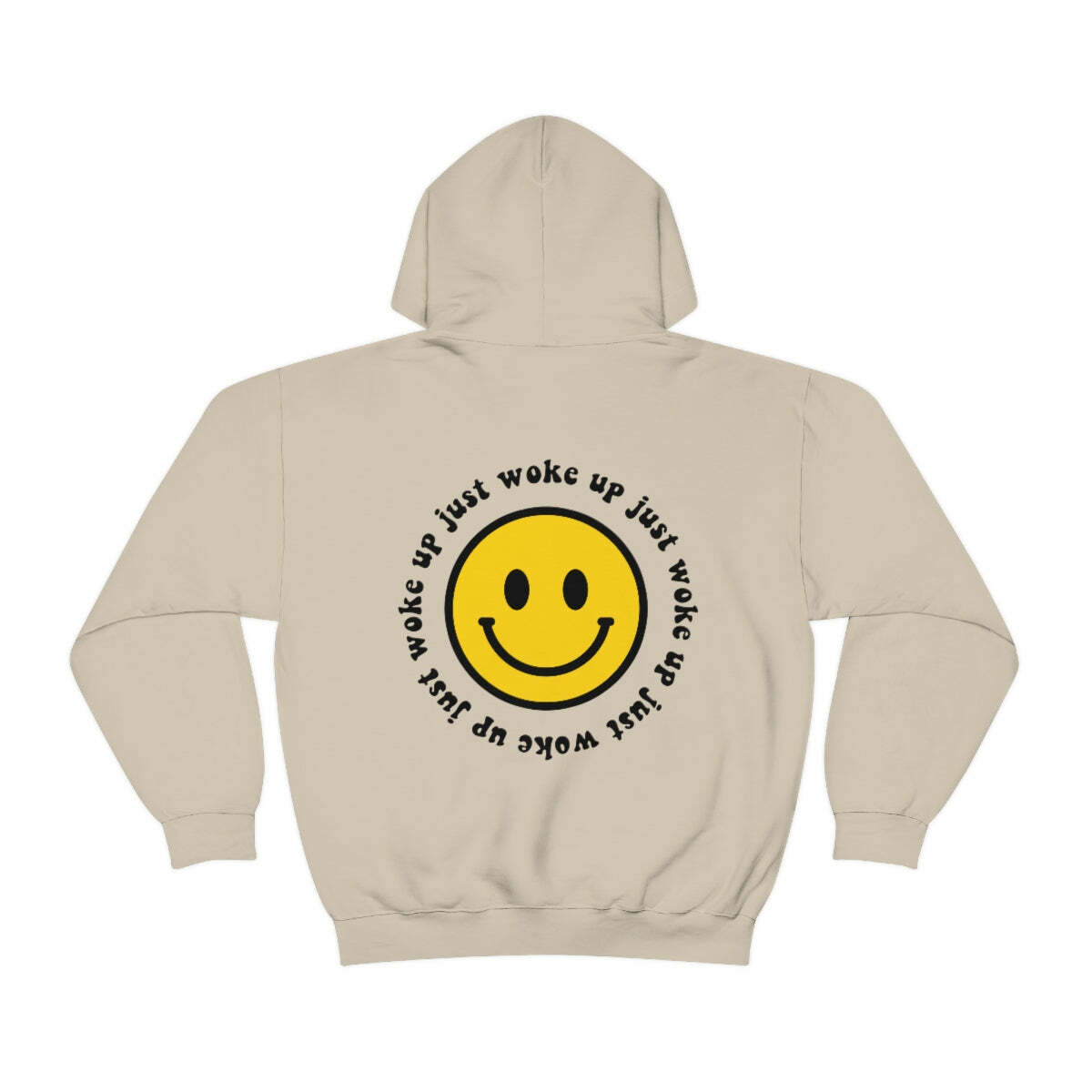 Y2K Smiley Just Woke Up Hoodie Sweatshirt - Retro 90s Grunge, Y2K Summer & Party Outfits