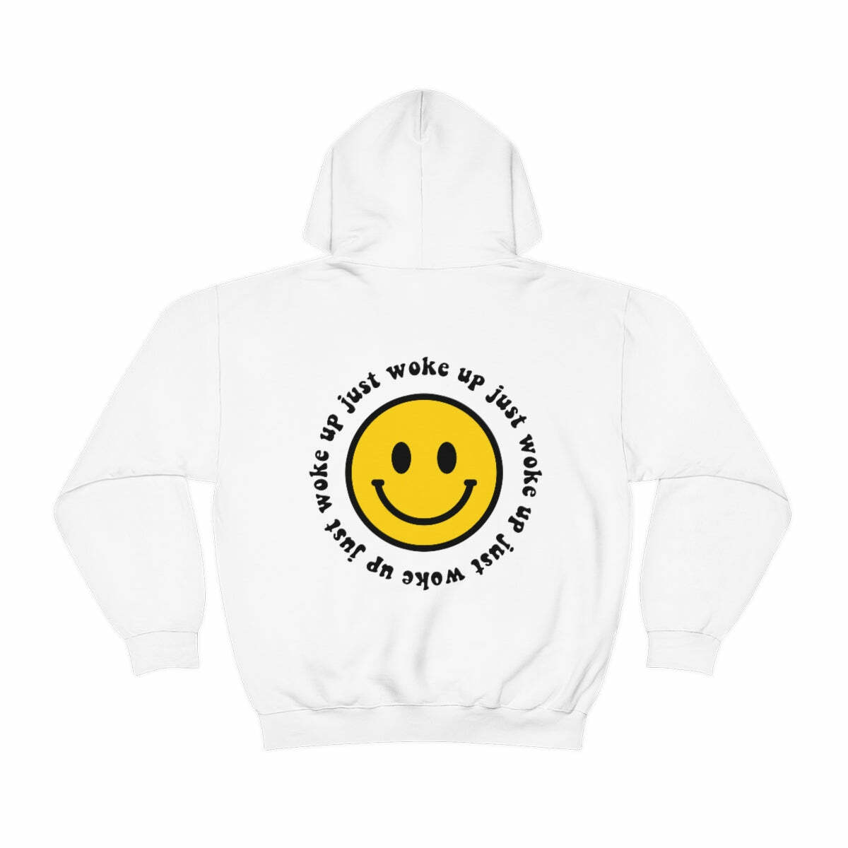 Y2K Smiley Just Woke Up Hoodie Sweatshirt - Retro 90s Grunge, Y2K Summer & Party Outfits