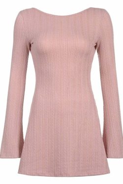 Y2K Soft Girl Backless Knitted Dress - 90s Grunge Summer Outfit, Retro Y2K Fashion
