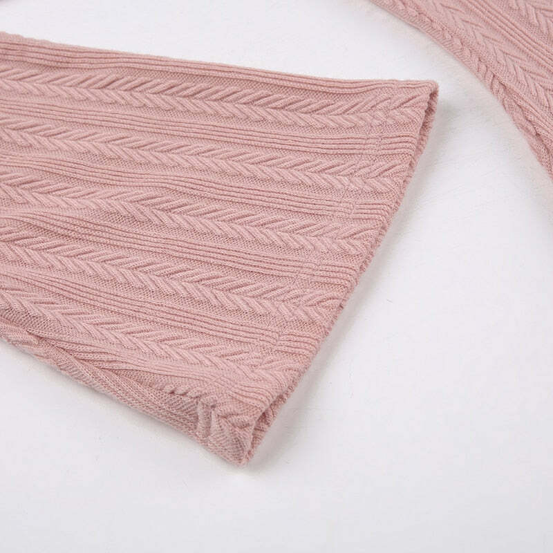 Y2K Soft Girl Backless Knitted Dress - 90s Grunge Summer Outfit, Retro Y2K Fashion