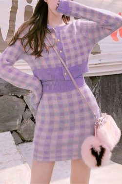 Y2K Soft Girl Knitted Cardigan Skirt 3-Piece Set Pink - Retro 90s Grunge Summer Outfit