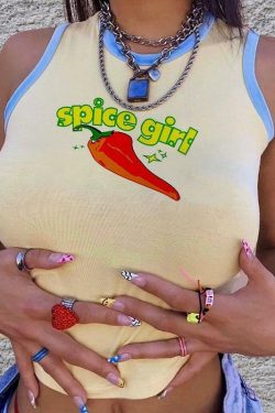 Y2K Sporty Spice Crop Top - 90s Grunge, Retro Summer, Pastel Goth, Hip Hop Fashion