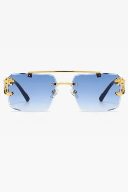 Y2K Square Rimless Sunglasses - Retro 90s Grunge, Hip Hop, and Pastel Goth Fashion