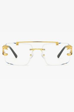 Y2K Square Rimless Sunglasses - Retro 90s Grunge, Hip Hop, and Pastel Goth Fashion