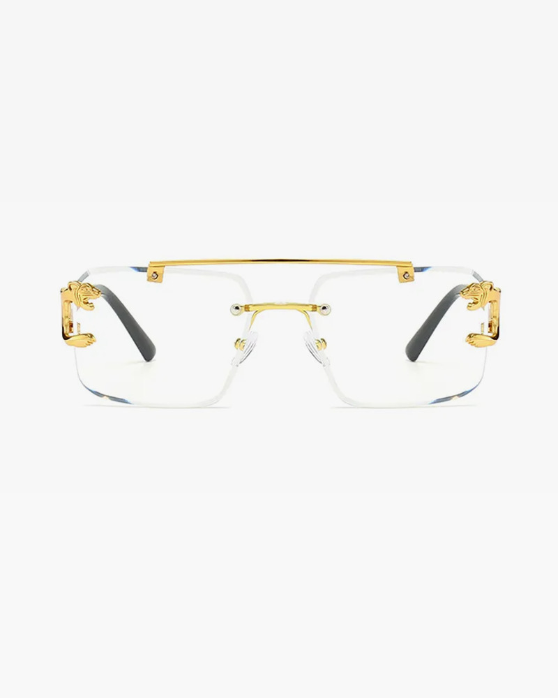 Y2K Square Rimless Sunglasses - Retro 90s Grunge, Hip Hop, and Pastel Goth Fashion