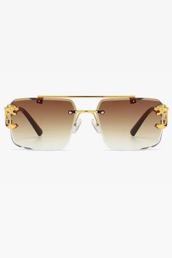 Y2K Square Rimless Sunglasses - Retro 90s Grunge, Hip Hop, and Pastel Goth Fashion