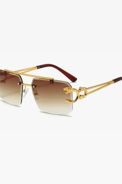 Y2K Square Rimless Sunglasses - Retro 90s Grunge, Hip Hop, and Pastel Goth Fashion