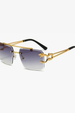 Y2K Square Rimless Sunglasses - Retro 90s Grunge, Hip Hop, and Pastel Goth Fashion