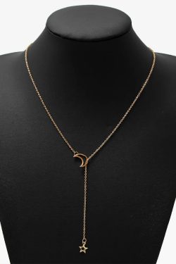 Y2K Star and Moon Necklace - Retro 90s Grunge, Pastel Goth, Y2K Popstar, Summer Fashion