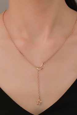 Y2K Star and Moon Necklace - Retro 90s Grunge, Pastel Goth, Y2K Popstar, Summer Fashion