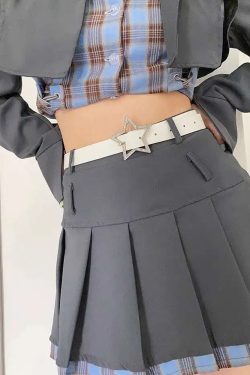 Y2K Star Buckle Belt - Retro 90s Grunge, Gothic, and Pastel Goth Fashion Accessory