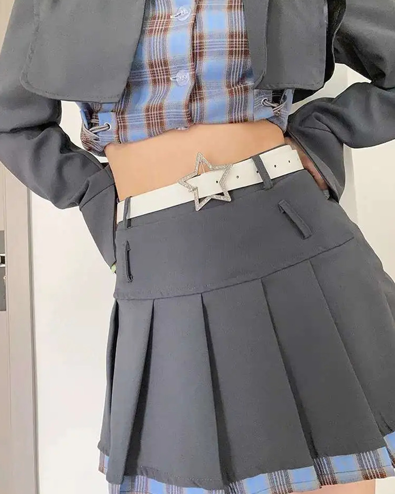 Y2K Star Buckle Belt - Retro 90s Grunge, Gothic, and Pastel Goth Fashion Accessory
