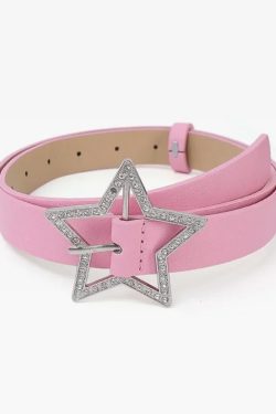 Y2K Star Buckle Belt - Retro 90s Grunge, Gothic, and Pastel Goth Fashion Accessory