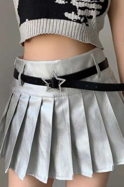 Y2K Star Buckle Belt - Retro 90s Grunge, Gothic, and Pastel Goth Fashion Accessory