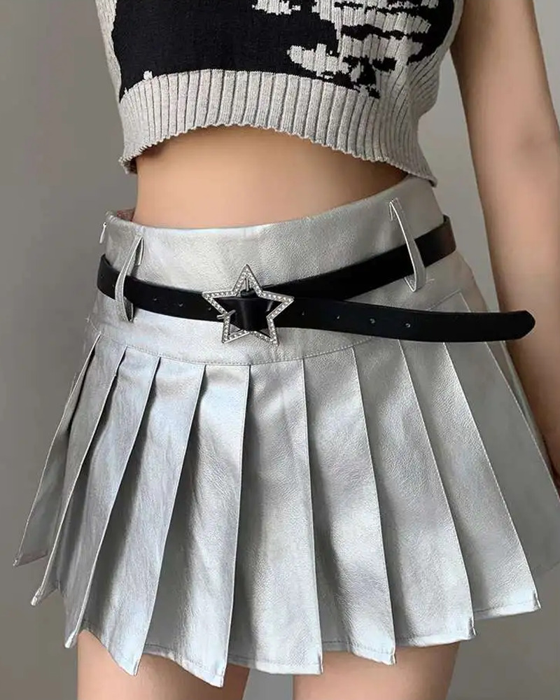 Y2K Star Buckle Belt - Retro 90s Grunge, Gothic, and Pastel Goth Fashion Accessory
