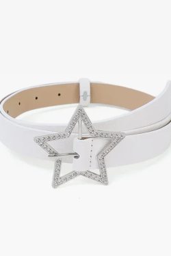 Y2K Star Buckle Belt - Retro 90s Grunge, Gothic, and Pastel Goth Fashion Accessory