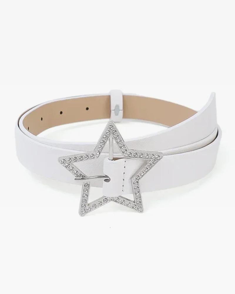 Y2K Star Buckle Belt - Retro 90s Grunge, Gothic, and Pastel Goth Fashion Accessory