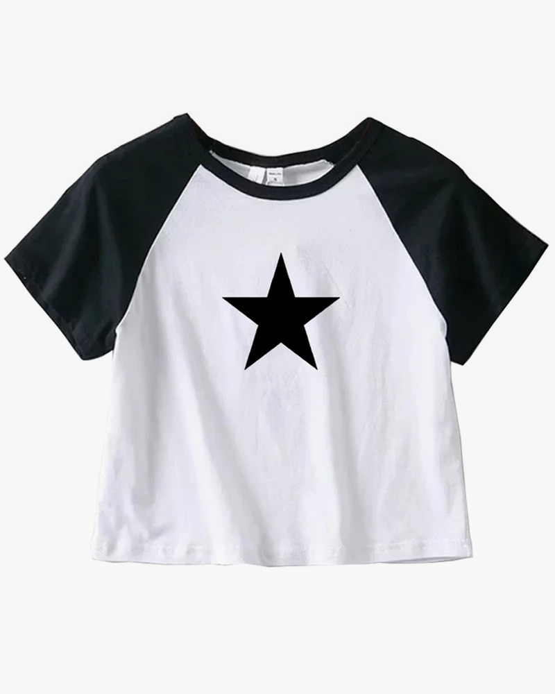 Y2K Star Crop Top - 90s Grunge, Retro Summer, Pastel Goth, Y2K Party & Club Outfits