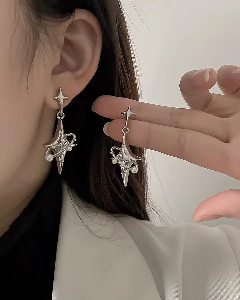 Y2K Star Earrings - Retro 90s Grunge, Summer Party, Popstar, and Pastel Goth Fashion