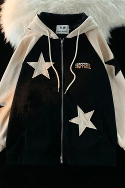 Y2K Star Hoodie - Retro 90s Grunge, Summer Outfits, Popstar & Party Fashion