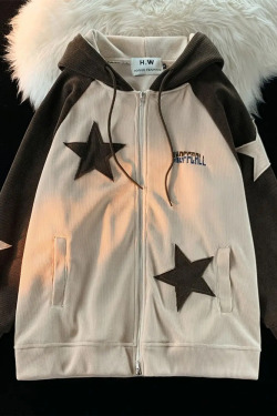 Y2K Star Hoodie - Retro 90s Grunge, Summer Outfits, Popstar & Party Fashion
