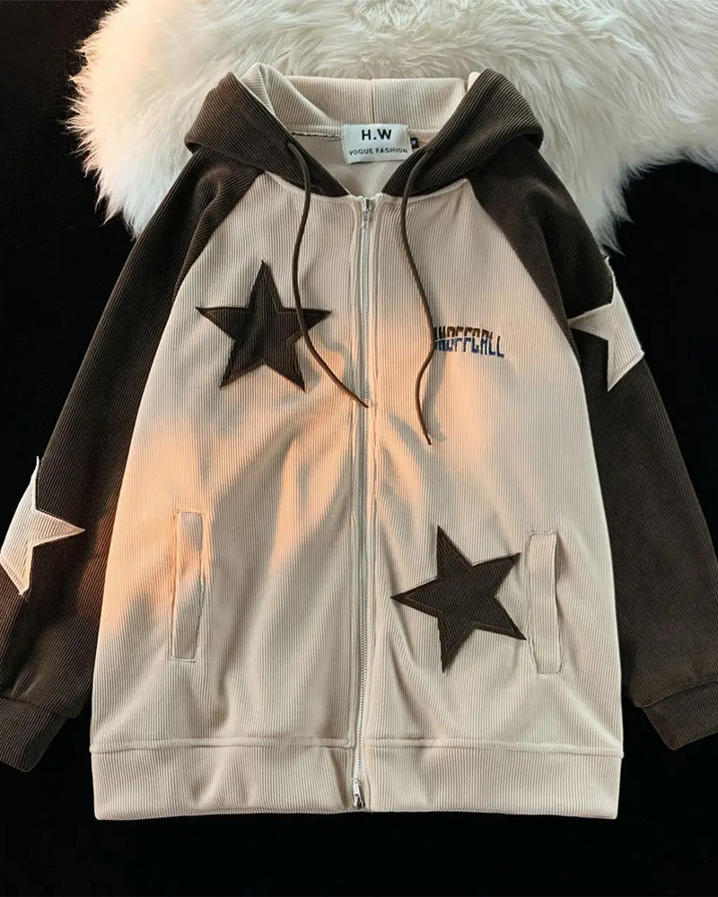 Y2K Star Hoodie - Retro 90s Grunge, Summer Outfits, Popstar & Party Fashion