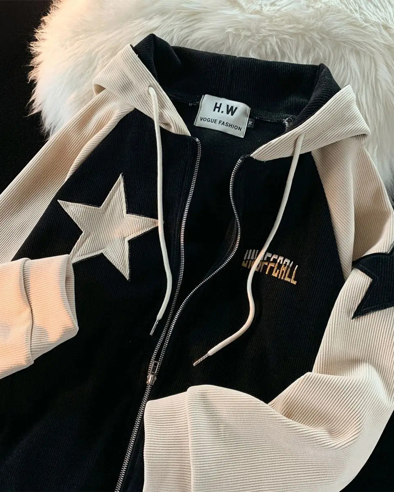 Y2K Star Hoodie - Retro 90s Grunge, Summer Outfits, Popstar & Party Fashion