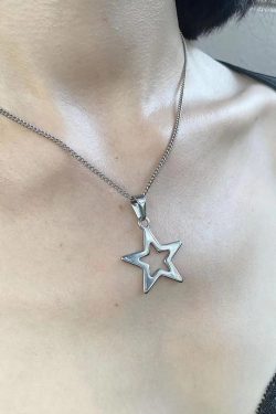 Y2K Star Necklace - Retro 90s Grunge, Pastel Goth, and Popstar Fashion Accessory