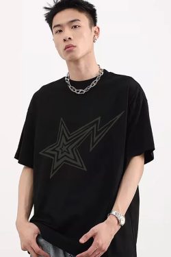 Y2K Star Shirt - Retro 90s Grunge, Summer Outfits, Popstar, Goth, Hip Hop Fashion