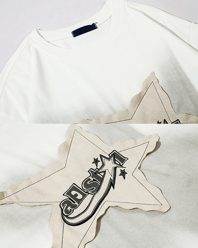 Y2K Star Shirt - Retro 90s Grunge, Summer Y2K Outfits, Popstar Style, Pastel Goth Fashion