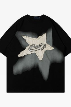 Y2K Star Shirt - Retro 90s Grunge, Summer Y2K Outfits, Popstar Style, Pastel Goth Fashion