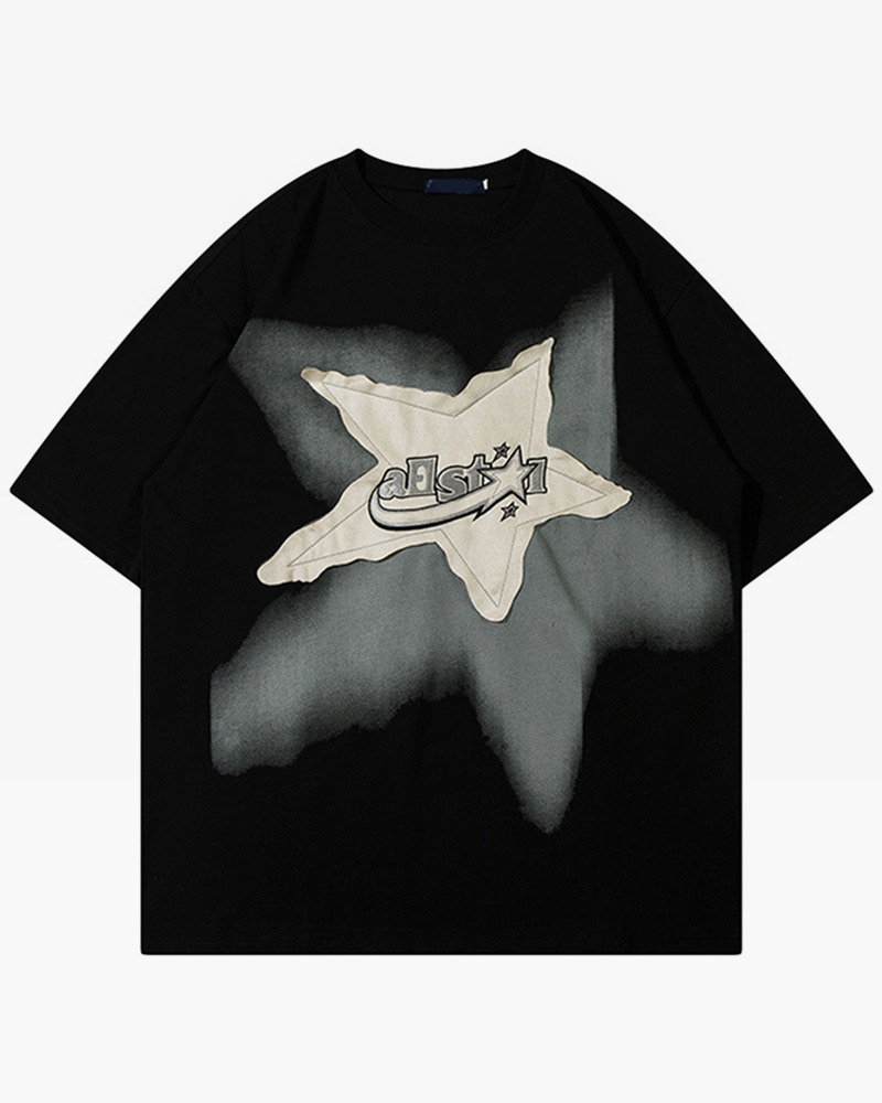 Y2K Star Shirt - Retro 90s Grunge, Summer Y2K Outfits, Popstar Style, Pastel Goth Fashion