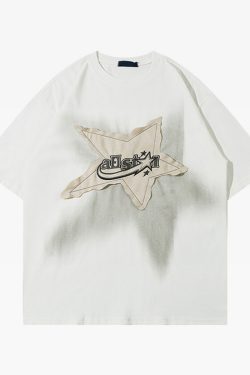 Y2K Star Shirt - Retro 90s Grunge, Summer Y2K Outfits, Popstar Style, Pastel Goth Fashion