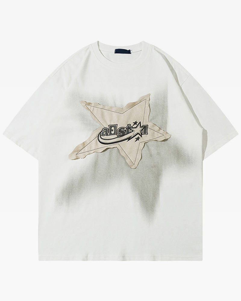 Y2K Star Shirt - Retro 90s Grunge, Summer Y2K Outfits, Popstar Style, Pastel Goth Fashion