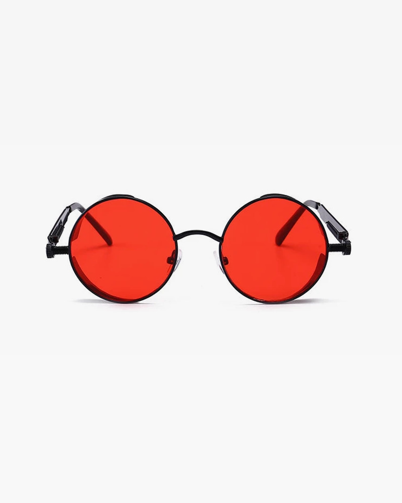 Y2K Steampunk Round Sunglasses - Retro 90s Grunge, Gothic, and Pastel Goth Fashion Accessory