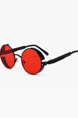 Y2K Steampunk Round Sunglasses - Retro 90s Grunge, Gothic, and Pastel Goth Fashion Accessory