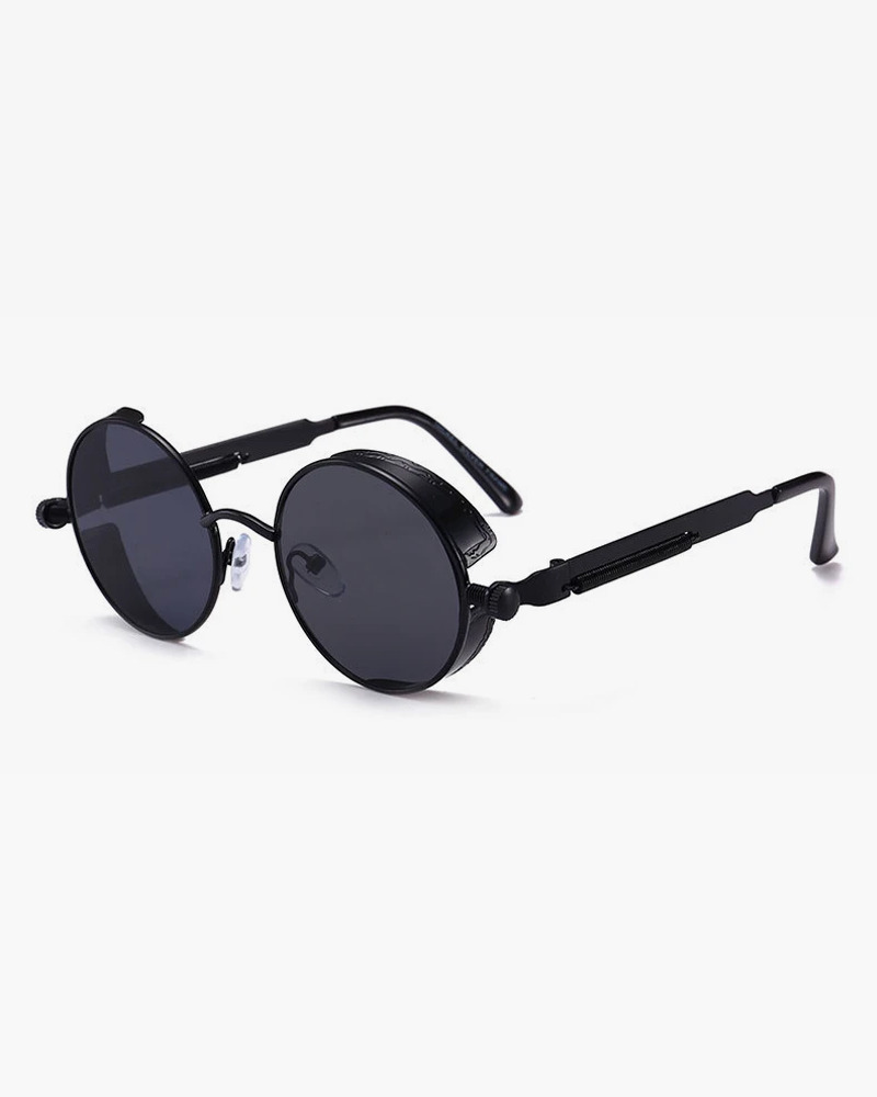 Y2K Steampunk Round Sunglasses - Retro 90s Grunge, Gothic, and Pastel Goth Fashion Accessory