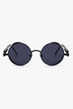 Y2K Steampunk Round Sunglasses - Retro 90s Grunge, Gothic, and Pastel Goth Fashion Accessory