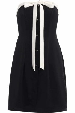 Y2K Strapless Bow Mini Dress - Retro 90s Grunge Summer Outfit, Perfect for Parties & Clubbing