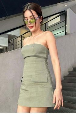 Y2K Strapless Mini Dress - 90s Grunge, Retro Summer Outfit, Y2K Party & Club Fashion