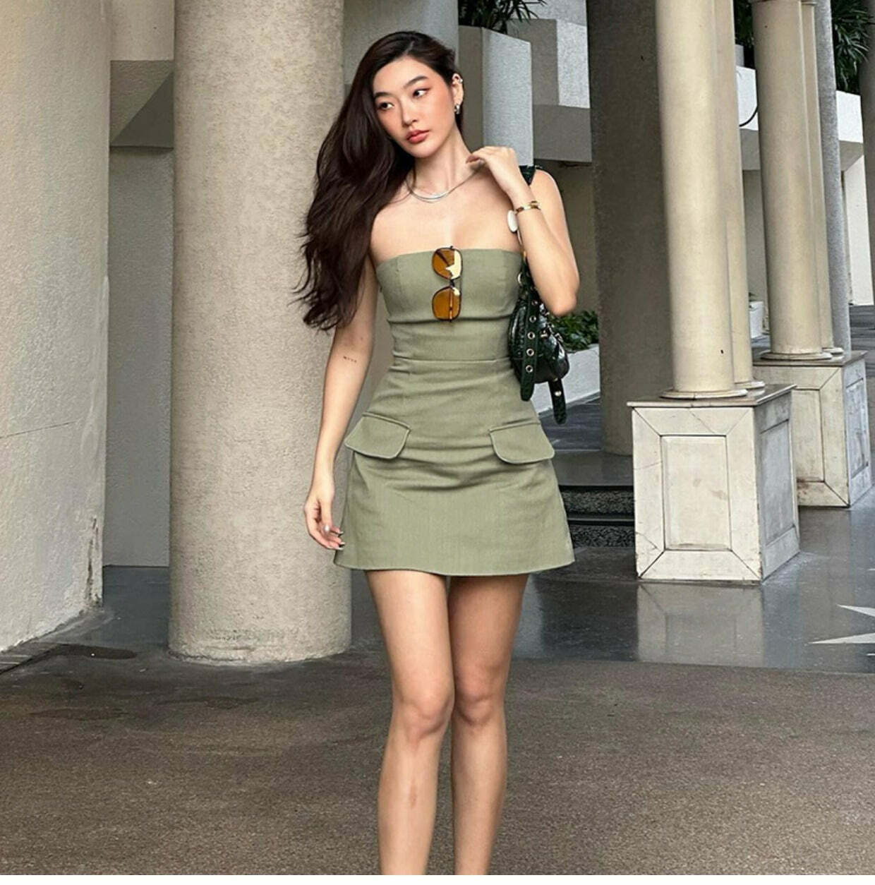 Y2K Strapless Mini Dress - 90s Grunge, Retro Summer Outfit, Y2K Party & Club Fashion