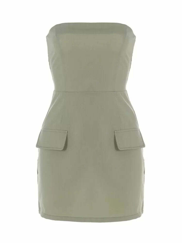 Y2K Strapless Mini Dress - 90s Grunge, Retro Summer Outfit, Y2K Party & Club Fashion