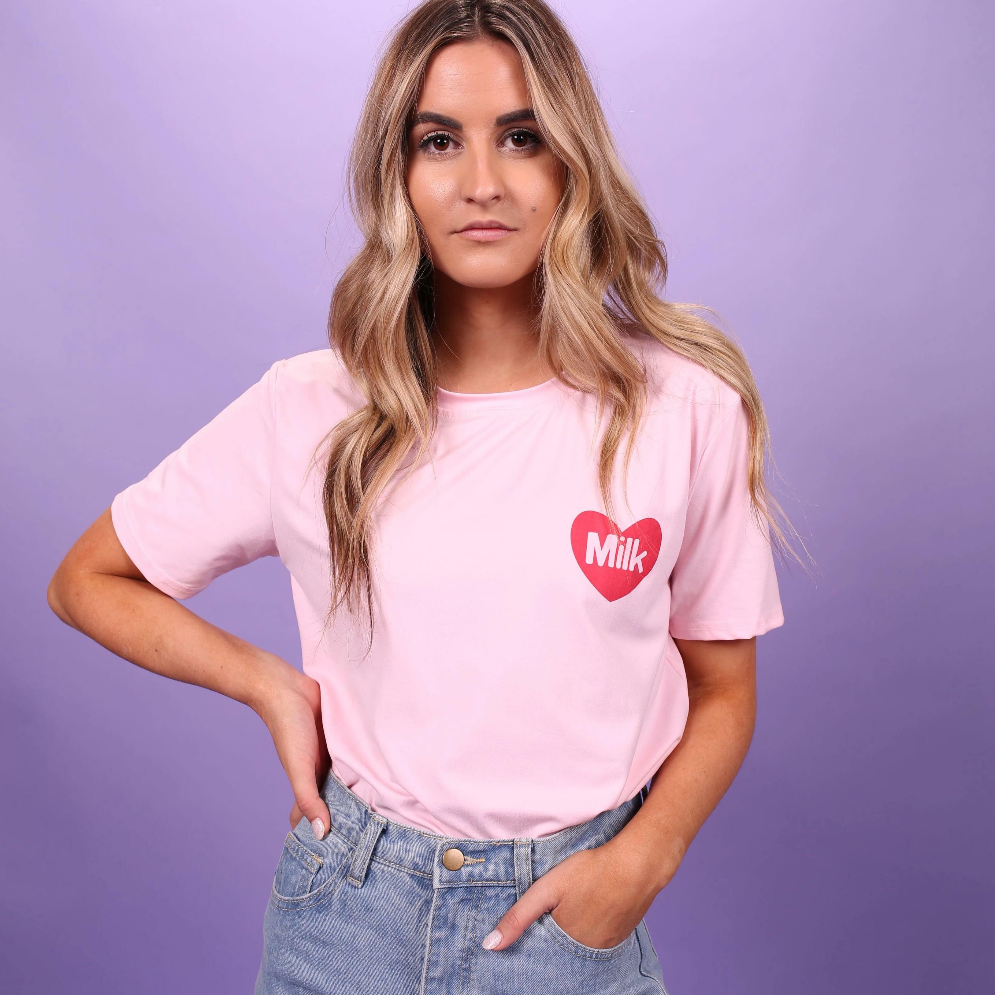 Y2K Strawberry Milk Shirt - 90s Grunge, Retro Summer, Pastel Goth, Y2K Club & Party Outfits
