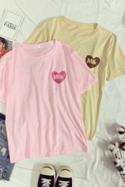 Y2K Strawberry Milk Shirt - 90s Grunge, Retro Summer, Pastel Goth, Y2K Club & Party Outfits