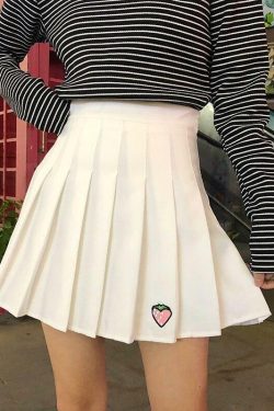 Y2K Strawberry Skirt - 90s Grunge, Retro Summer Outfit, Pastel Goth, Y2K Fashion Essentials