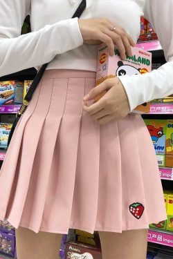 Y2K Strawberry Skirt - 90s Grunge, Retro Summer Outfit, Pastel Goth, Y2K Fashion Essentials